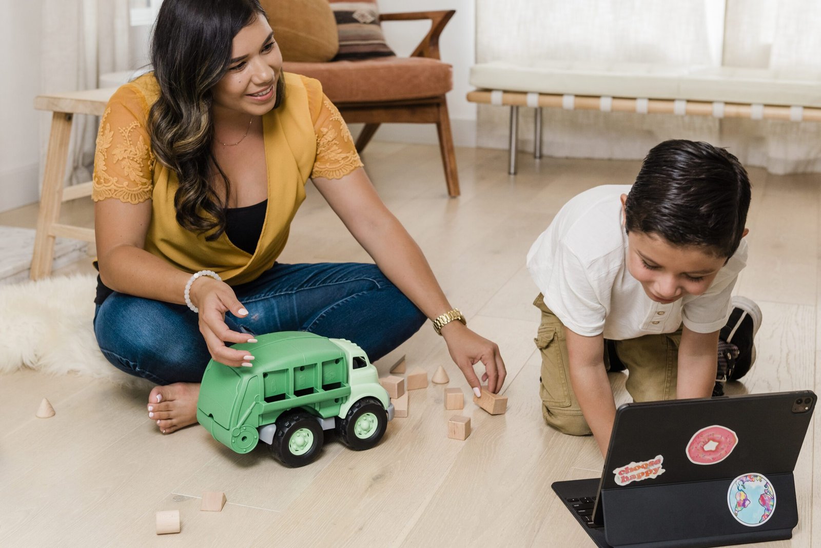 Toddler showing signs of screen time overstimulation and meltdown behaviour